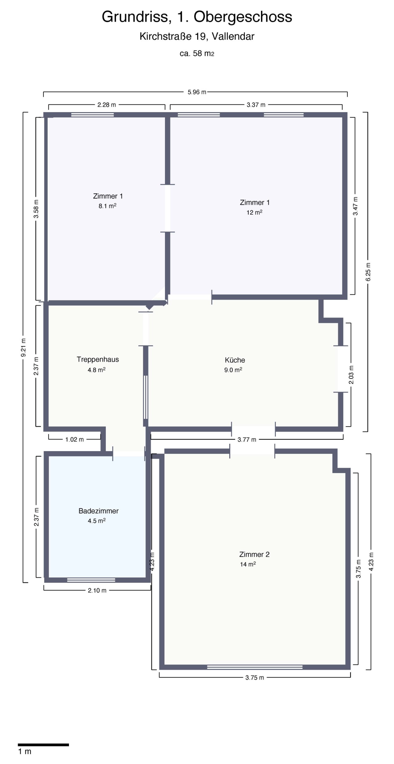 Obergeschoss Grundriss 1 Obergeschoss Grundriss 1